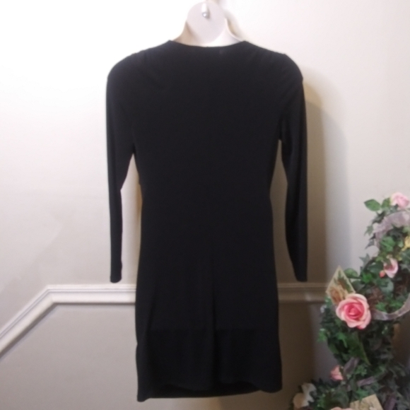 Michael Kors Sexy Rocker Chic Black Body-Con Dress With Gold Shoulder Studs - Picture 9 of 10